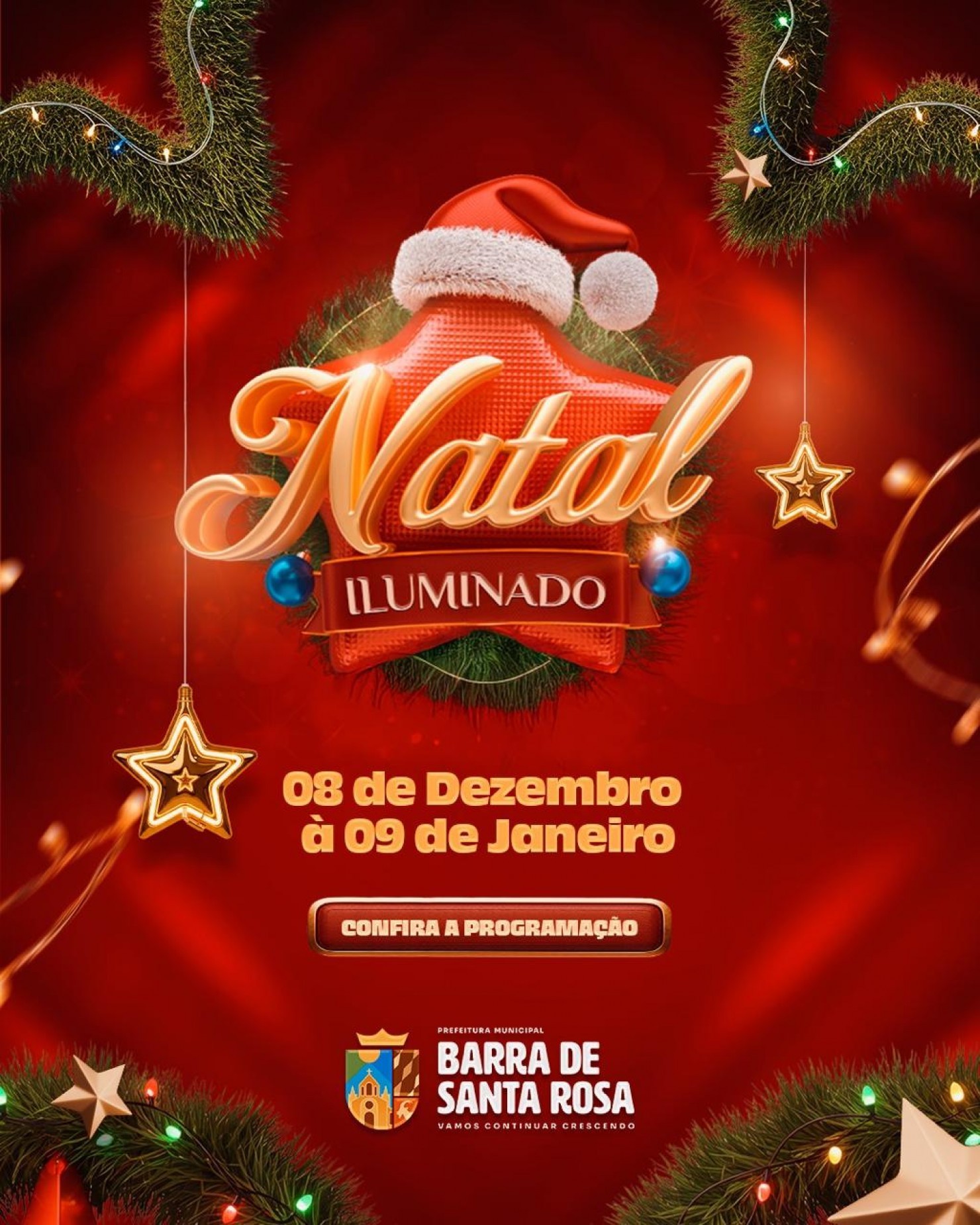 Programação oficial do Natal Iluminado em Barra de Santa Rosa